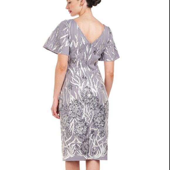 NWT JS COLLECTIONS Lyra Flutter Cocktail Dress size 10 - Picture 3 of 13